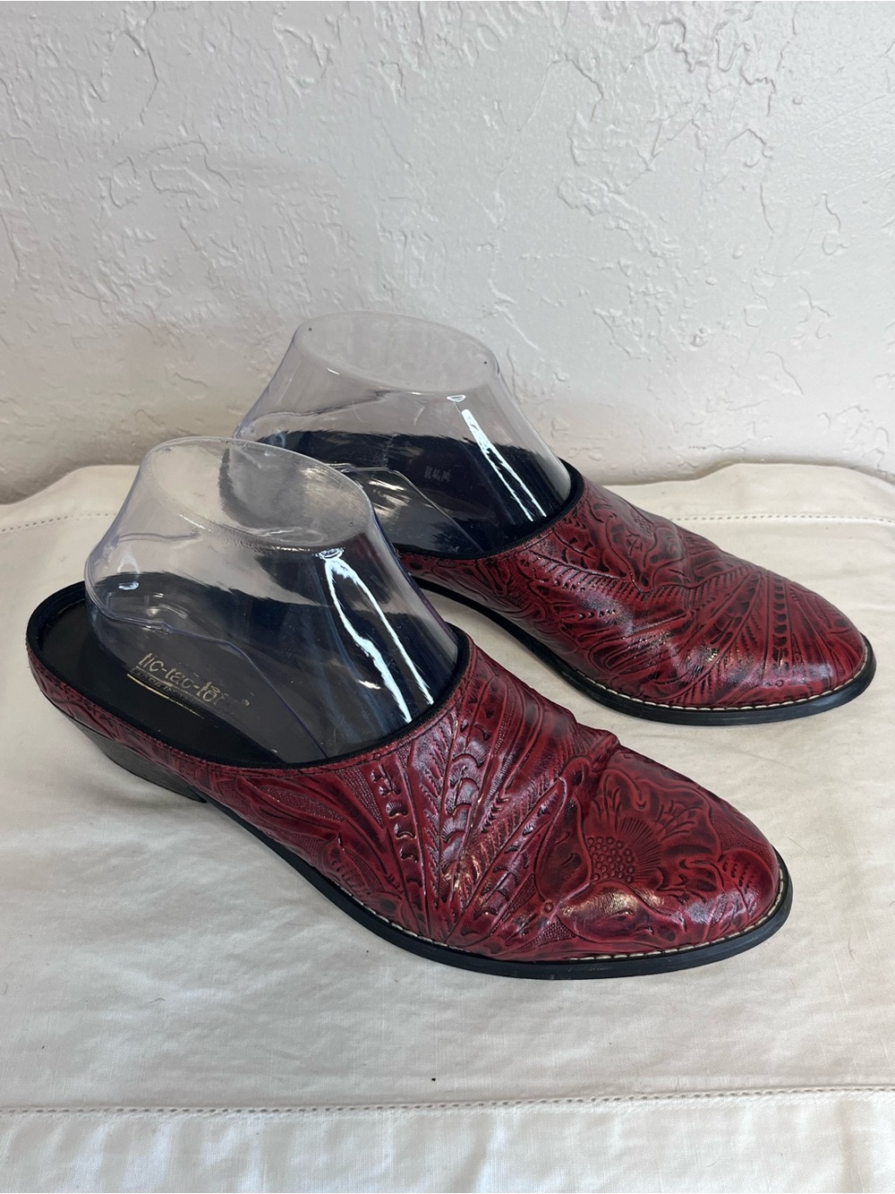 Tic-Tac-Toes Western Embossed Tooled Mules Clogs